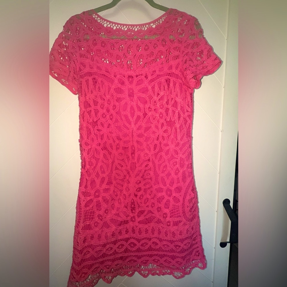Lilly Pulitzer MarieKate GoToBatt Battenberg Lace Pink Med Classic Timeless $378 - Picture 6 of 14